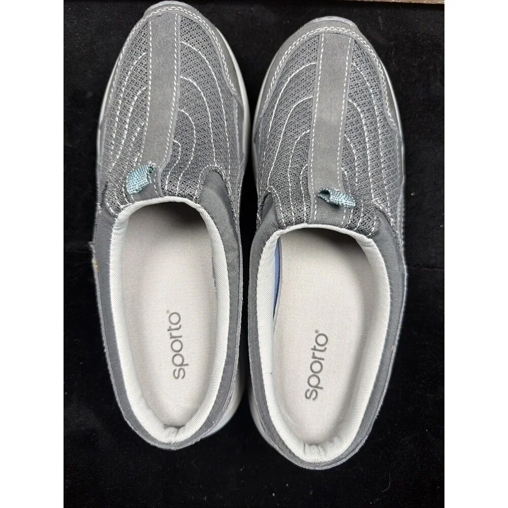 Sporto Jessica Women's Size 7.5 Athletic Mules Gray Slip On Shoes NWOB